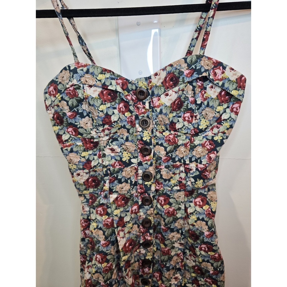 VTG Y2K Deb Floral Corset Button Front Coquette Dainty Feminine Dress Small - Picture 7 of 13